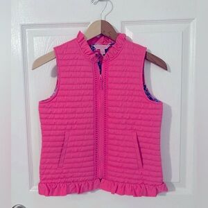 Girl’s Lilly Pulitzer Levie Vest in Tiki Pink, Size L (8-10)